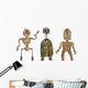 Hand Drawn Rusty Robots Wall Decal Sticker Set