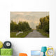 Rural Road Leading To View Of Chugach Mountains Wall Mural