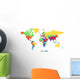 Worldmap in rainbow colors Wall Mural