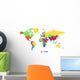 Worldmap in rainbow colors Wall Mural