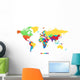 Worldmap in rainbow colors Wall Mural