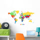 Worldmap in rainbow colors Wall Mural