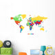 Worldmap in rainbow colors Wall Mural