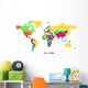 Worldmap in rainbow colors Wall Mural