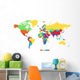 Worldmap in rainbow colors Wall Mural