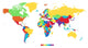 Worldmap in rainbow colors Wall Mural