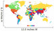Worldmap in rainbow colors Wall Mural