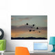 Flock Of Flying Sandhill Cranes At Sunset Wall Mural
