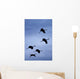 Flock Of Flying Sandhill Cranes Against The Sky Preparing To Land Wall Mural