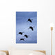 Flock Of Flying Sandhill Cranes Against The Sky Preparing To Land Wall Mural