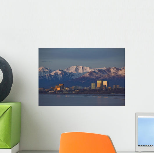 Downtown Anchorage Skyline, Spring, Southcentral Alaska Wall Mural