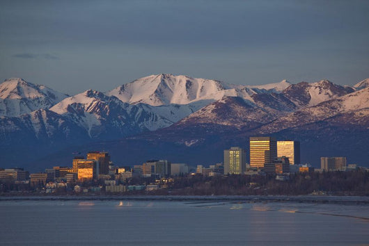 Downtown Anchorage Skyline, Spring, Southcentral Alaska Wall Mural