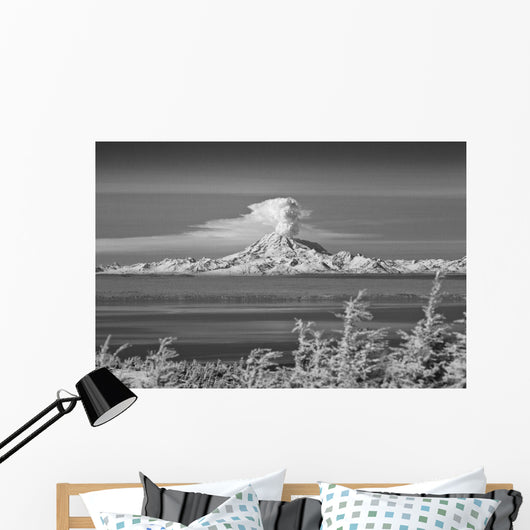 Infrared Image Mt Redoubt Wall Decal