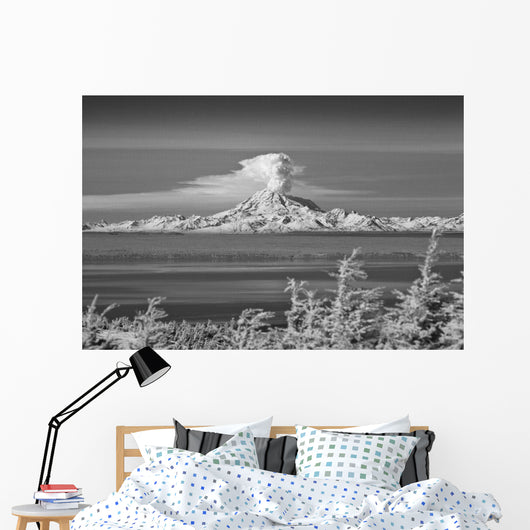 Infrared Image Mt Redoubt Wall Decal