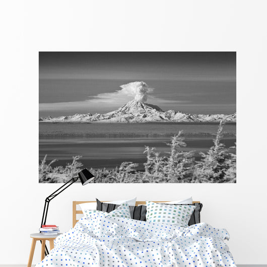 Infrared Image Mt Redoubt Wall Decal