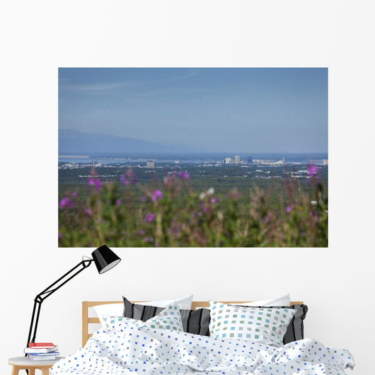 Skyline View Of Anchorage, Alaska, Southcentral, Summer Wall Mural