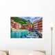 Boats and Old Vernazza Wall Decal