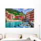 Boats and Old Vernazza Wall Decal