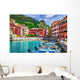 Boats and Old Vernazza Wall Decal