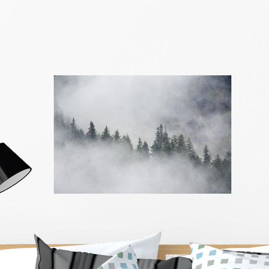 Fog Rises Among The Trees Wall Mural