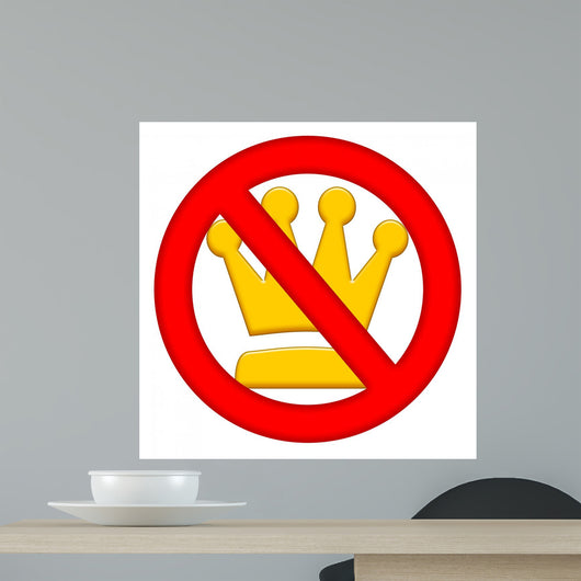 No Kings Authority Prohibition Symbol Wall Decal