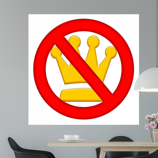 No Kings Authority Prohibition Symbol Wall Decal