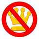 No Kings Authority Prohibition Symbol Wall Decal