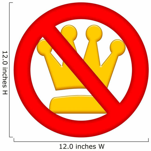 No Kings Authority Prohibition Symbol Wall Decal