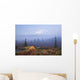Scenic View Of Wonder Lake Campground With A Tent Wall Mural