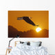 Bald Eagle In Flight Sunset Over Mtn Composite Wall Mural