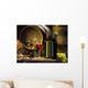 the still life with red wine and barrels Wall Mural