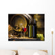 the still life with red wine and barrels Wall Mural