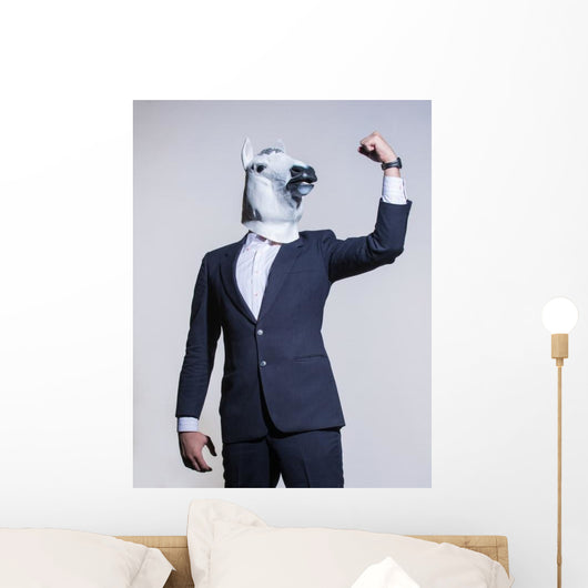 Man Suit and Horse Power Pose Wall Decal