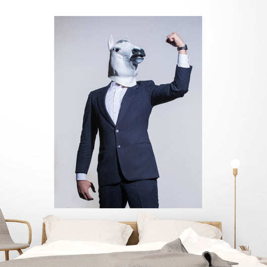 Man Suit and Horse Power Pose Wall Decal
