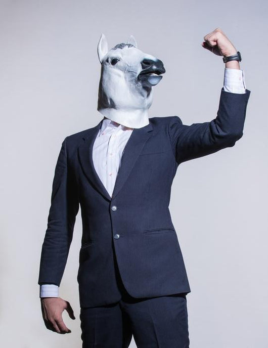 Man Suit and Horse Power Pose Wall Decal