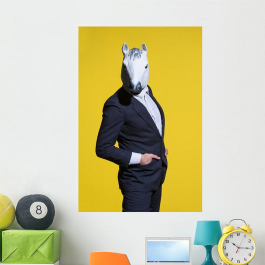 Man Suit and Horse Dramatic Turn Wall Decal