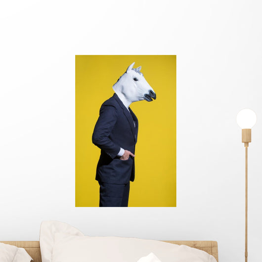 Man Suit and Horse Wall Decal