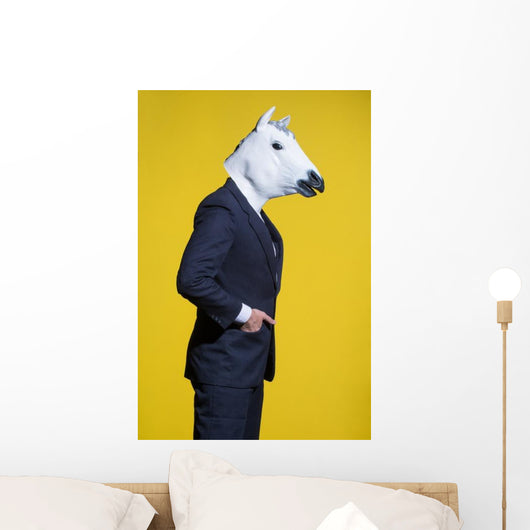 Man Suit and Horse Wall Decal