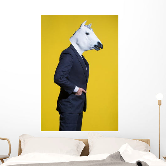 Man Suit and Horse Wall Decal