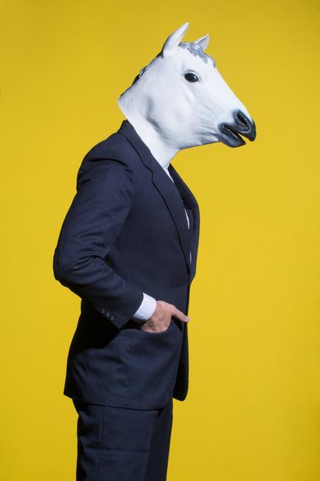 Man Suit and Horse Wall Decal