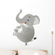 Stong tinny ant lifting a giant elephant Wall Decal