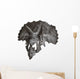 Skull Dinosaur Triceratops White Front View Wall Decal