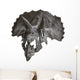 Skull Dinosaur Triceratops White Front View Wall Decal
