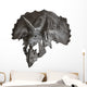 Skull Dinosaur Triceratops White Front View Wall Decal