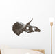 Skull Dinosaur Triceratops White Right View Wall Decal