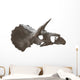 Skull Dinosaur Triceratops White Right View Wall Decal