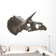 Skull Dinosaur Triceratops White Right View Wall Decal