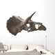 Skull Dinosaur Triceratops White Right View Wall Decal