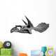 Skull Dinosaur Triceratops White Left View Wall Decal