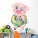 Pig Swimsuit Wall Decal